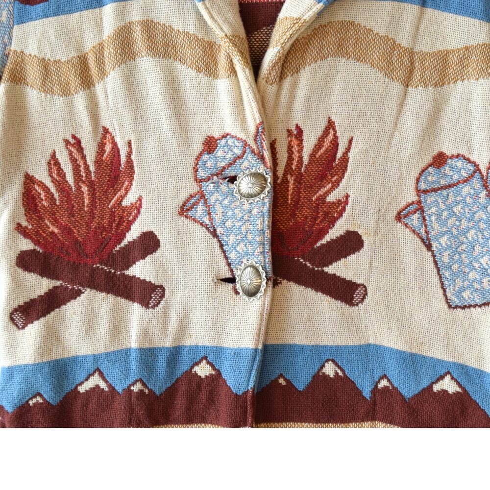 Silverado Camping Fire Outdoors Coat Tapestry Jacket - Size M/L - Picture 4 of 9